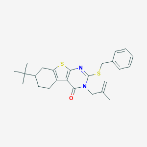 molecular formula C25H30N2OS2 B430770 2-Benzylsulfanyl-7-tert-butyl-3-(2-methylprop-2-enyl)-5,6,7,8-tetrahydro-[1]benzothiolo[2,3-d]pyrimidin-4-one CAS No. 351159-54-1