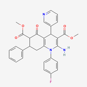 DIMETHYL 2-AMINO-1-(4-FLUOROPHENYL)-5-OXO-7-PHENYL-4-(3-PYRIDYL)-1,4,5,6,7,8-HEXAHYDRO-3,6-QUINOLINEDICARBOXYLATE