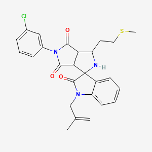 5'-(3-chlorophenyl)-1-(2-methylprop-2-en-1-yl)-3'-[2-(methylthio)ethyl]-3a',6a'-dihydro-2'H-spiro[indole-3,1'-pyrrolo[3,4-c]pyrrole]-2,4',6'(1H,3'H,5'H)-trione