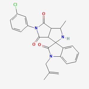 molecular formula C24H22ClN3O3 B4307791 5'-(3-chlorophenyl)-3'-methyl-1-(2-methylprop-2-en-1-yl)-3a',6a'-dihydro-2'H-spiro[indole-3,1'-pyrrolo[3,4-c]pyrrole]-2,4',6'(1H,3'H,5'H)-trione 