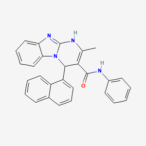 molecular formula C28H22N4O B4307826 2-methyl-4-(1-naphthyl)-N-phenyl-1,4-dihydropyrimido[1,2-a]benzimidazole-3-carboxamide 