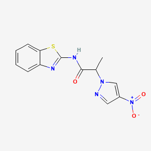 N-(1,3-benzothiazol-2-yl)-2-(4-nitro-1H-pyrazol-1-yl)propanamide