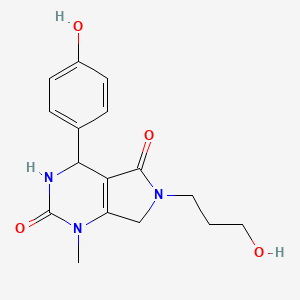 molecular formula C16H19N3O4 B4307859 4-(4-hydroxyphenyl)-6-(3-hydroxypropyl)-1-methyl-3,4,6,7-tetrahydro-1H-pyrrolo[3,4-d]pyrimidine-2,5-dione 