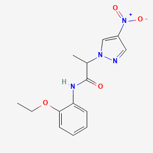 molecular formula C14H16N4O4 B4307883 N-(2-ethoxyphenyl)-2-(4-nitro-1H-pyrazol-1-yl)propanamide 