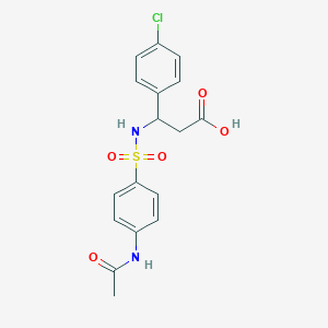 3-({[4-(acetylamino)phenyl]sulfonyl}amino)-3-(4-chlorophenyl)propanoic acid