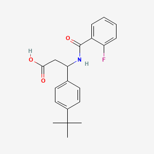 molecular formula C20H22FNO3 B4307935 3-[4-(TERT-BUTYL)PHENYL]-3-[(2-FLUOROBENZOYL)AMINO]PROPANOIC ACID 