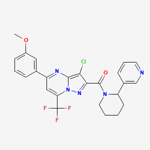 molecular formula C25H21ClF3N5O2 B4307987 [3-CHLORO-5-(3-METHOXYPHENYL)-7-(TRIFLUOROMETHYL)PYRAZOLO[1,5-A]PYRIMIDIN-2-YL][2-(3-PYRIDYL)PIPERIDINO]METHANONE 