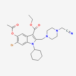 molecular formula C26H33BrN4O4 B4308010 ethyl 5-(acetyloxy)-6-bromo-2-{[4-(cyanomethyl)piperazin-1-yl]methyl}-1-cyclohexyl-1H-indole-3-carboxylate 