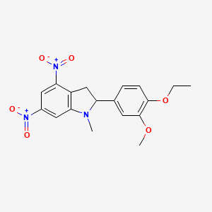 molecular formula C18H19N3O6 B4308018 2-(4-ethoxy-3-methoxyphenyl)-1-methyl-4,6-dinitroindoline 