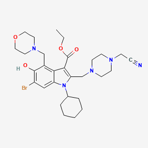 ethyl 6-bromo-2-{[4-(cyanomethyl)piperazin-1-yl]methyl}-1-cyclohexyl-5-hydroxy-4-(morpholin-4-ylmethyl)-1H-indole-3-carboxylate