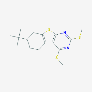 molecular formula C16H22N2S3 B430804 7-Tert-butyl-2,4-bis(methylsulfanyl)-5,6,7,8-tetrahydro[1]benzothieno[2,3-d]pyrimidine 