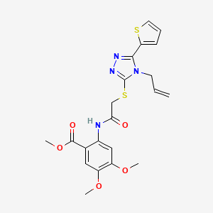 METHYL 4,5-DIMETHOXY-2-(2-{[4-(PROP-2-EN-1-YL)-5-(THIOPHEN-2-YL)-4H-1,2,4-TRIAZOL-3-YL]SULFANYL}ACETAMIDO)BENZOATE