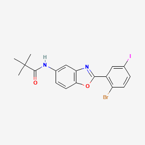 molecular formula C18H16BrIN2O2 B4308053 N-[2-(2-bromo-5-iodophenyl)-1,3-benzoxazol-5-yl]-2,2-dimethylpropanamide 