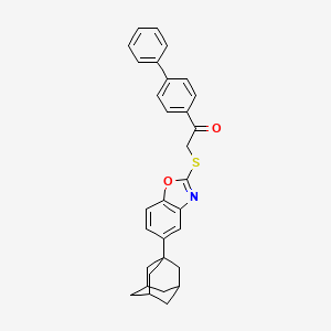 molecular formula C31H29NO2S B4308063 2-{[5-(ADAMANTAN-1-YL)-1,3-BENZOXAZOL-2-YL]SULFANYL}-1-{[1,1'-BIPHENYL]-4-YL}ETHAN-1-ONE 