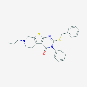 molecular formula C25H25N3OS2 B430807 2-(benzylsulfanyl)-3-phenyl-7-propyl-5,6,7,8-tetrahydropyrido[4',3':4,5]thieno[2,3-d]pyrimidin-4(3H)-one CAS No. 351005-11-3