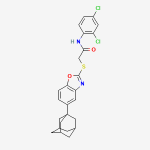 molecular formula C25H24Cl2N2O2S B4308070 2-{[5-(ADAMANTAN-1-YL)-1,3-BENZOXAZOL-2-YL]SULFANYL}-N-(2,4-DICHLOROPHENYL)ACETAMIDE 