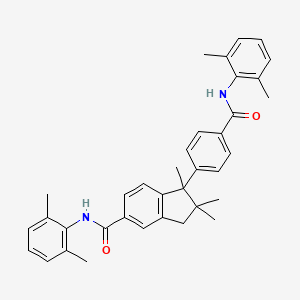 molecular formula C36H38N2O2 B4308076 N-(2,6-dimethylphenyl)-1-{4-[(2,6-dimethylphenyl)carbamoyl]phenyl}-1,2,2-trimethyl-2,3-dihydro-1H-indene-5-carboxamide 