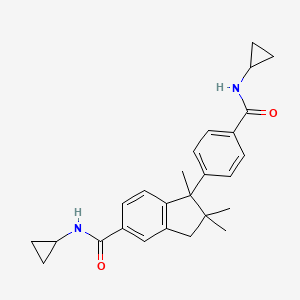 N-cyclopropyl-1-[4-(cyclopropylcarbamoyl)phenyl]-1,2,2-trimethyl-2,3-dihydro-1H-indene-5-carboxamide