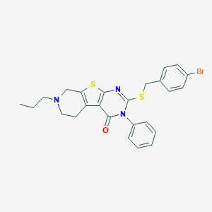 molecular formula C25H24BrN3OS2 B430809 2-[(4-bromobenzyl)sulfanyl]-3-phenyl-7-propyl-5,6,7,8-tetrahydropyrido[4',3':4,5]thieno[2,3-d]pyrimidin-4(3H)-one CAS No. 6449-86-1