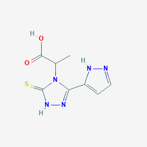 2-[3-(1H-pyrazol-5-yl)-5-sulfanylidene-1H-1,2,4-triazol-4-yl]propanoic acid