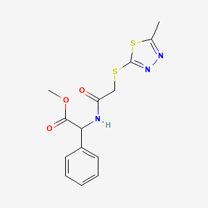 METHYL 2-({2-[(5-METHYL-1,3,4-THIADIAZOL-2-YL)SULFANYL]ACETYL}AMINO)-2-PHENYLACETATE