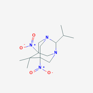 molecular formula C13H22N4O4 B430815 2-Isopropyl-6,6-dimethyl-5,7-dinitro-1,3-diazatricyclo[3.3.1.1~3,7~]decane 