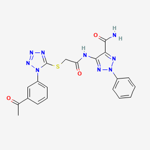 5-(2-{[1-(3-ACETYLPHENYL)-1H-1,2,3,4-TETRAZOL-5-YL]SULFANYL}ACETAMIDO)-2-PHENYL-2H-1,2,3-TRIAZOLE-4-CARBOXAMIDE