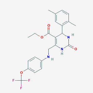 ethyl 4-(2,5-dimethylphenyl)-2-oxo-6-({[4-(trifluoromethoxy)phenyl]amino}methyl)-1,2,3,4-tetrahydropyrimidine-5-carboxylate