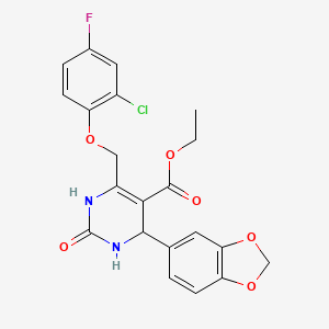 ETHYL 4-(2H-1,3-BENZODIOXOL-5-YL)-6-[(2-CHLORO-4-FLUOROPHENOXY)METHYL]-2-OXO-1,2,3,4-TETRAHYDROPYRIMIDINE-5-CARBOXYLATE