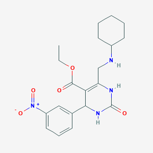 ETHYL 6-[(CYCLOHEXYLAMINO)METHYL]-4-(3-NITROPHENYL)-2-OXO-1,2,3,4-TETRAHYDRO-5-PYRIMIDINECARBOXYLATE