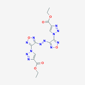 ethyl 1-[4-({4-[4-(ethoxycarbonyl)-1H-1,2,3-triazol-1-yl]-1,2,5-oxadiazol-3-yl}diazenyl)-1,2,5-oxadiazol-3-yl]-1H-1,2,3-triazole-4-carboxylate