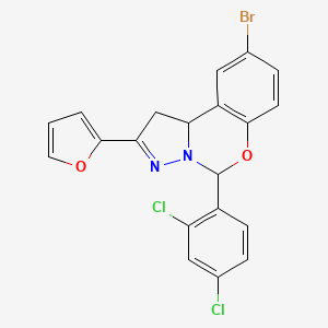 molecular formula C20H13BrCl2N2O2 B4308202 9-bromo-5-(2,4-dichlorophenyl)-2-(2-furyl)-1,10b-dihydropyrazolo[1,5-c][1,3]benzoxazine 