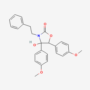 4-HYDROXY-4,5-BIS(4-METHOXYPHENYL)-3-PHENETHYL-1,3-OXAZOLAN-2-ONE