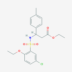 ETHYL 3-(5-CHLORO-2-ETHOXYBENZENESULFONAMIDO)-3-(4-METHYLPHENYL)PROPANOATE