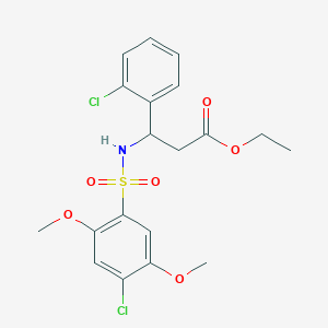 ethyl 3-{[(4-chloro-2,5-dimethoxyphenyl)sulfonyl]amino}-3-(2-chlorophenyl)propanoate