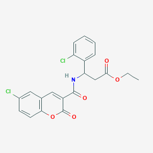 ethyl 3-{[(6-chloro-2-oxo-2H-chromen-3-yl)carbonyl]amino}-3-(2-chlorophenyl)propanoate