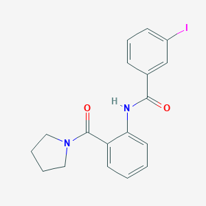 molecular formula C18H17IN2O2 B430826 3-iodo-N-[2-(1-pyrrolidinylcarbonyl)phenyl]benzamide 