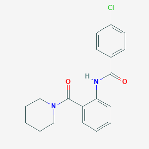 molecular formula C19H19ClN2O2 B430828 4-chloro-N-[2-(piperidin-1-ylcarbonyl)phenyl]benzamide 