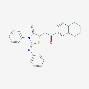 molecular formula C27H24N2O2S B430830 5-[2-Oxo-2-(5,6,7,8-tetrahydro-2-naphthalenyl)ethyl]-3-phenyl-2-(phenylimino)-1,3-thiazolidin-4-one CAS No. 368889-49-0
