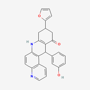 9-(2-FURYL)-12-(3-HYDROXYPHENYL)-8,9,10,12-TETRAHYDROBENZO[B][4,7]PHENANTHROLIN-11(7H)-ONE