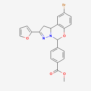 Methyl 4-[9-bromo-2-(furan-2-yl)-1,10b-dihydropyrazolo[1,5-c][1,3]benzoxazin-5-yl]benzoate