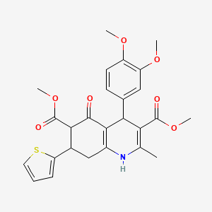 DIMETHYL 4-(3,4-DIMETHOXYPHENYL)-2-METHYL-5-OXO-7-(2-THIENYL)-1,4,5,6,7,8-HEXAHYDRO-3,6-QUINOLINEDICARBOXYLATE