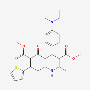 DIMETHYL 4-[4-(DIETHYLAMINO)PHENYL]-2-METHYL-5-OXO-7-(2-THIENYL)-1,4,5,6,7,8-HEXAHYDRO-3,6-QUINOLINEDICARBOXYLATE