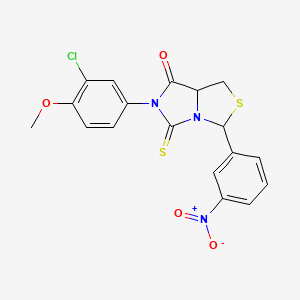 6-(3-chloro-4-methoxyphenyl)-3-(3-nitrophenyl)-5-thioxotetrahydro-7H-imidazo[1,5-c][1,3]thiazol-7-one