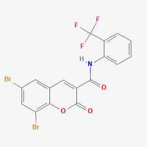 6,8-dibromo-2-oxo-N-[2-(trifluoromethyl)phenyl]-2H-chromene-3-carboxamide