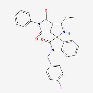 3'-ethyl-1-(4-fluorobenzyl)-5'-phenyl-3a',6a'-dihydro-2'H-spiro[indole-3,1'-pyrrolo[3,4-c]pyrrole]-2,4',6'(1H,3'H,5'H)-trione