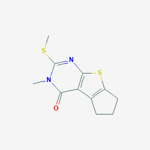 3-methyl-2-(methylsulfanyl)-3,5,6,7-tetrahydro-4H-cyclopenta[4,5]thieno[2,3-d]pyrimidin-4-one