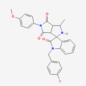 molecular formula C28H24FN3O4 B4308421 1-(4-fluorobenzyl)-5'-(4-methoxyphenyl)-3'-methyl-3a',6a'-dihydro-2'H-spiro[indole-3,1'-pyrrolo[3,4-c]pyrrole]-2,4',6'(1H,3'H,5'H)-trione 