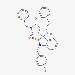 3',5'-dibenzyl-1-(4-fluorobenzyl)-3a',6a'-dihydro-2'H-spiro[indole-3,1'-pyrrolo[3,4-c]pyrrole]-2,4',6'(1H,3'H,5'H)-trione