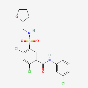 2,4-DICHLORO-N-(3-CHLOROPHENYL)-5-[(TETRAHYDRO-2-FURANYLMETHYL)SULFAMOYL]BENZAMIDE